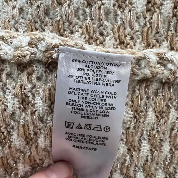 Ann Taylor short sleeve XXSP cardigan jacket Tweed gold shimmer - Picture 6 of 7